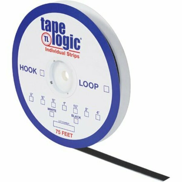 Bsc Preferred 1-1/2'' x 75' Black Hook Tape Logic Individual Tape Strip Roll S-17140